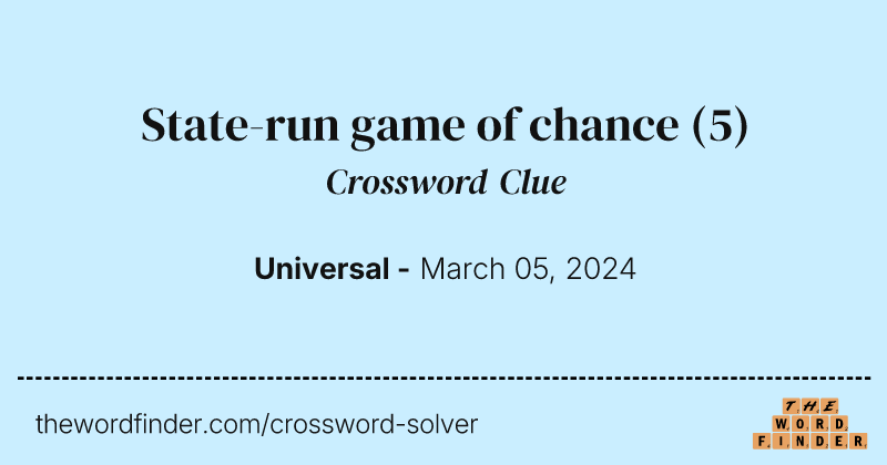 State-run game of chance crossword clue image