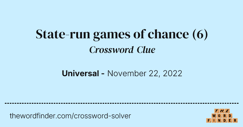 State-run games of chance crossword clue image