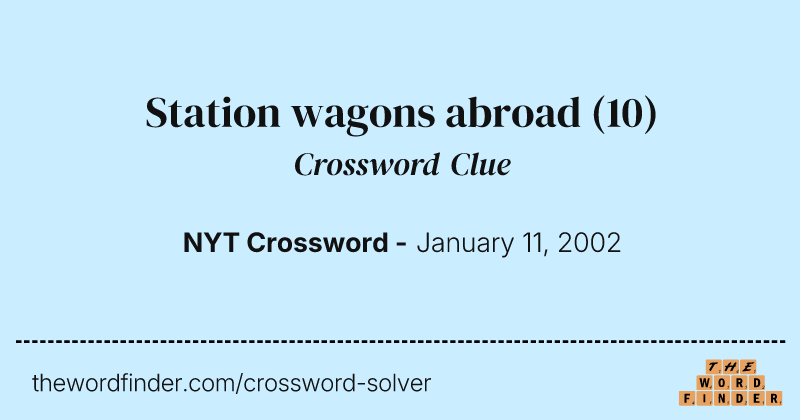 Station wagons abroad crossword clue image