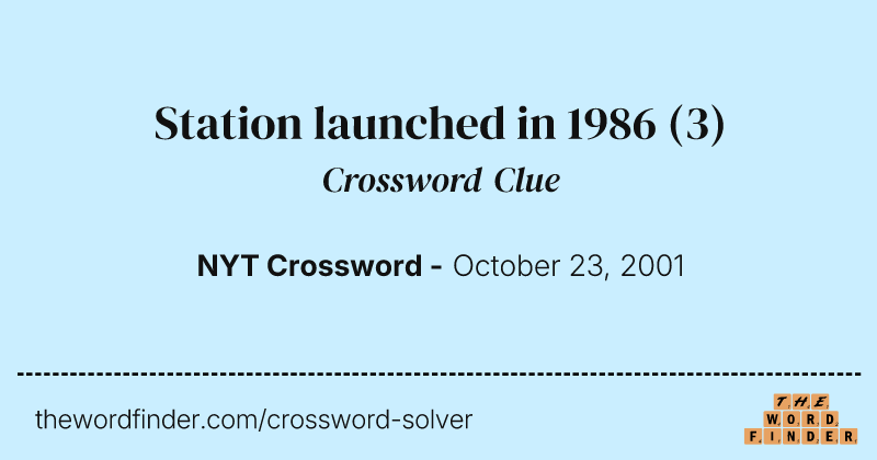 Station launched in 1986 crossword clue image