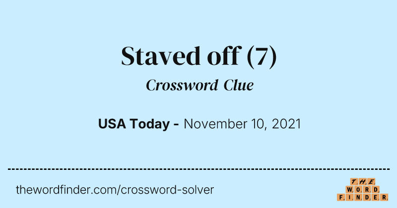 Staved off crossword clue image