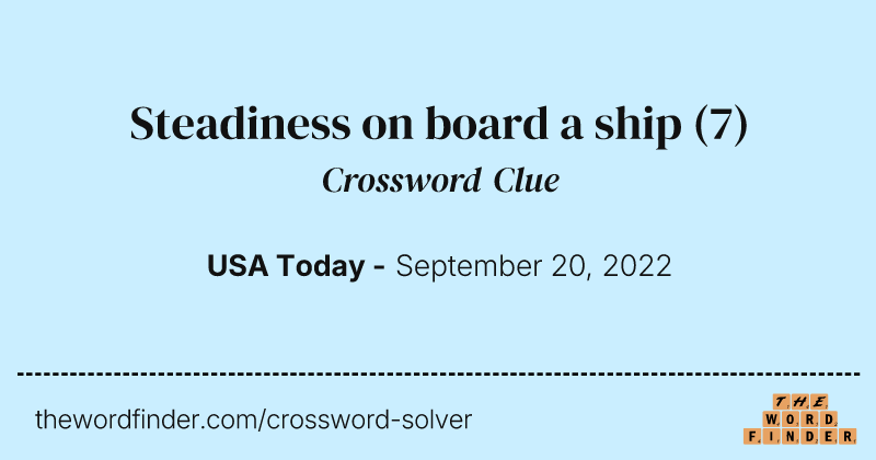 Steadiness on board a ship crossword clue image