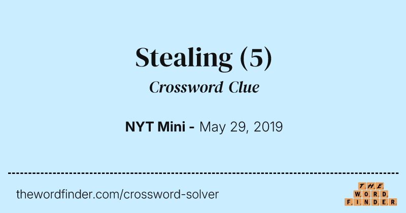 Stealing crossword clue image