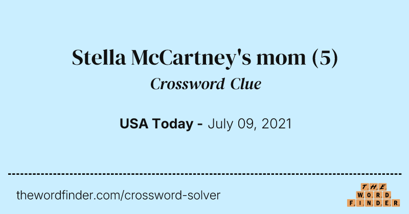 Stella McCartney's mom crossword clue image