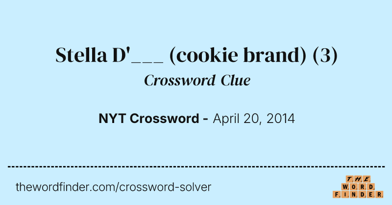 Stella D'___ (cookie brand) crossword clue image