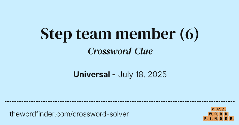 Step team member crossword clue image