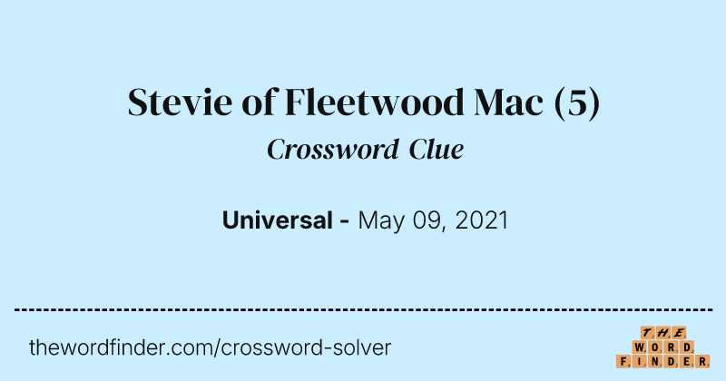 Stevie of Fleetwood Mac crossword clue image