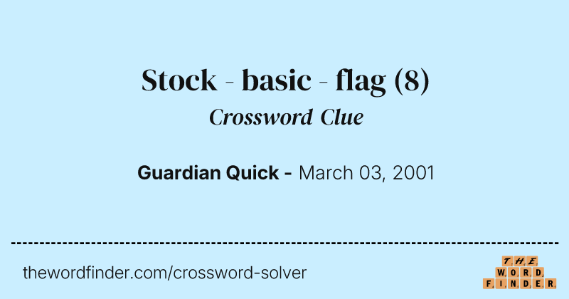 Stock - basic - flag crossword clue image