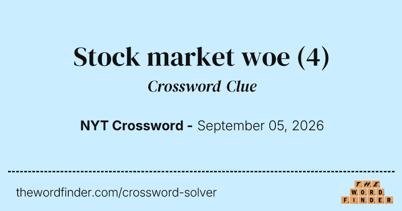 Stock market woe crossword clue image