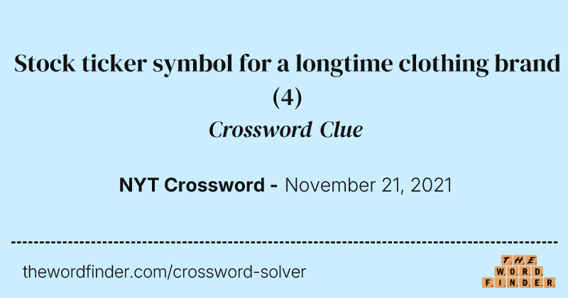 Stock ticker symbol for a longtime clothing brand crossword clue image