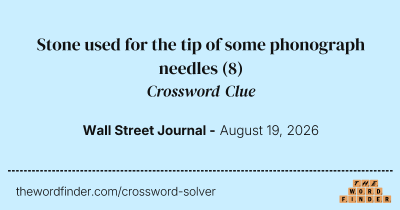 Stone used for the tip of some phonograph needles crossword clue image