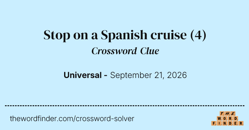 Stop on a Spanish cruise crossword clue image