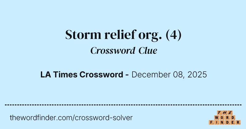 Storm relief org. crossword clue image