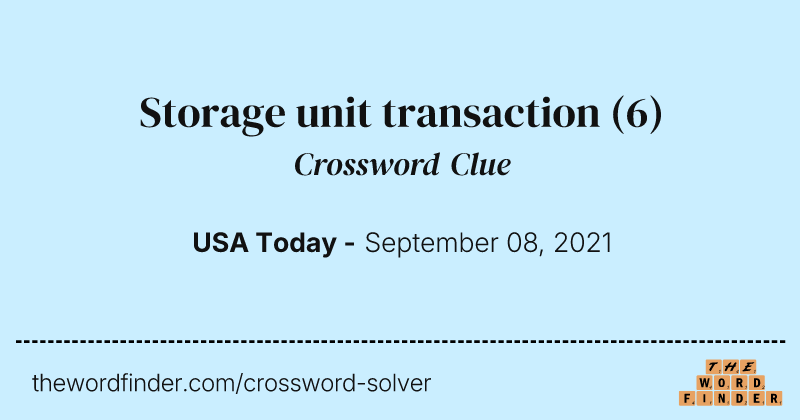 Storage unit transaction crossword clue image