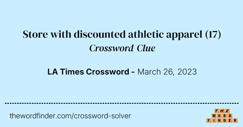 Store with discounted athletic apparel crossword clue image
