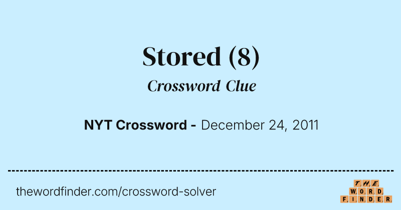 Stored crossword clue image