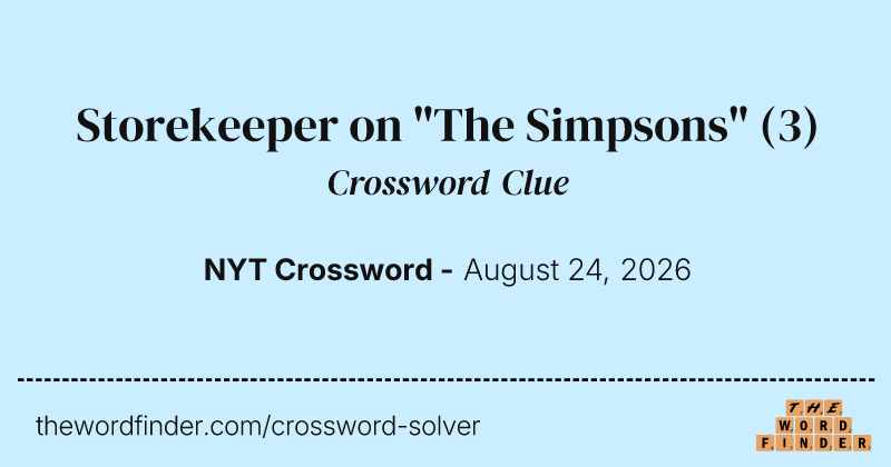 Storekeeper on "The Simpsons" crossword clue image