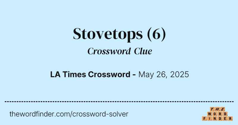 Stovetops crossword clue image
