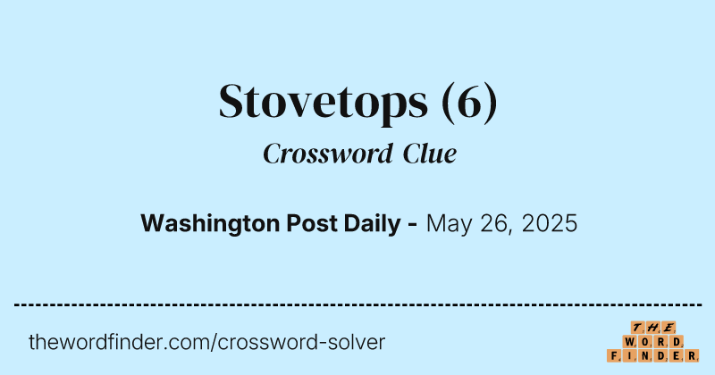 Stovetops crossword clue image