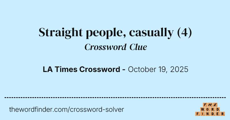Straight people, casually crossword clue image