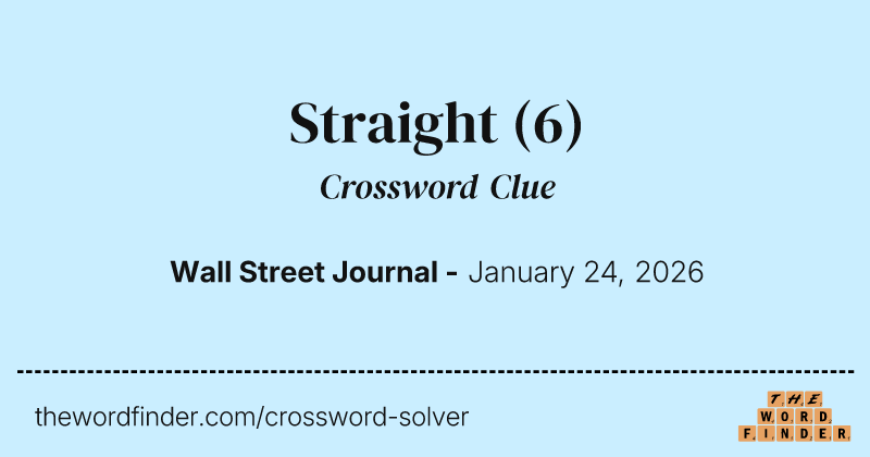 Straight crossword clue image