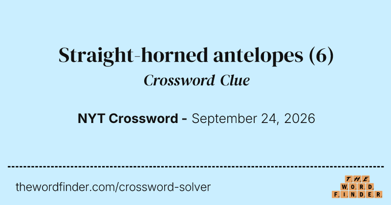 Straight-horned antelopes crossword clue image