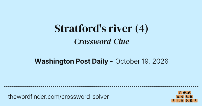 Stratford's river crossword clue image