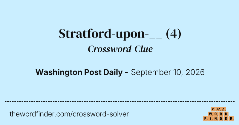 Stratford-upon-__ crossword clue image