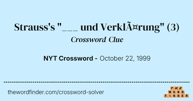 Strauss's "___ und Verklärung" crossword clue image