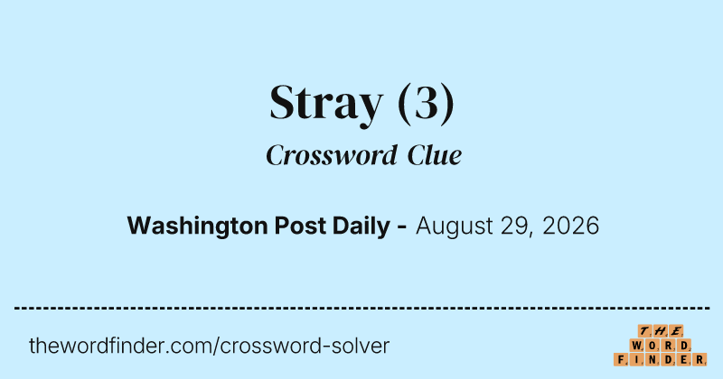 Stray crossword clue image