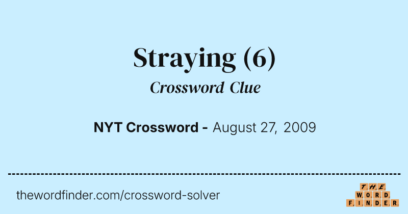 Straying crossword clue image