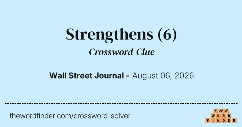 Strengthens crossword clue image