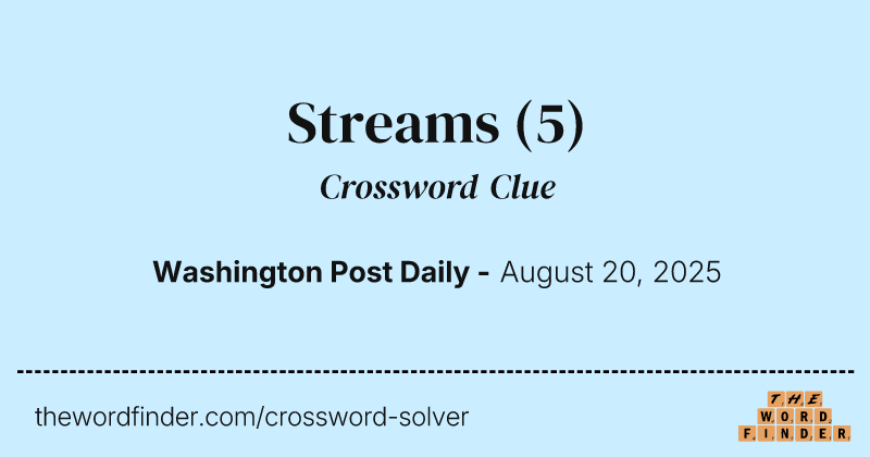 Streams crossword clue image