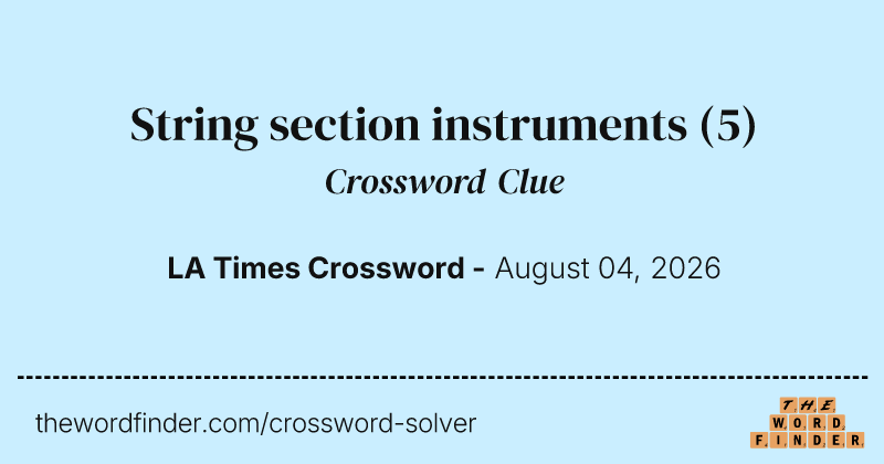 String section instruments crossword clue image