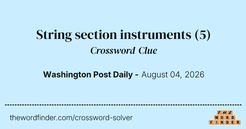 String section instruments crossword clue image