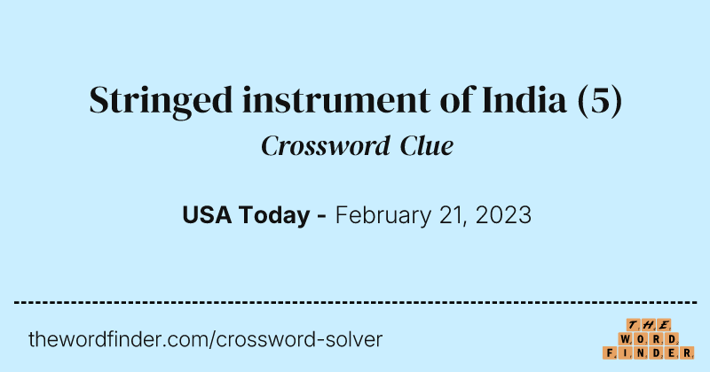Stringed instrument of India crossword clue image