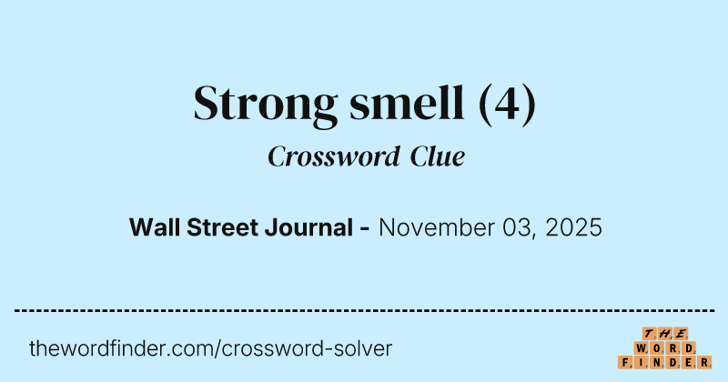 Strong smell crossword clue image