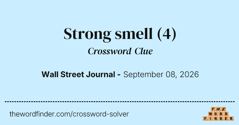 Strong smell crossword clue image
