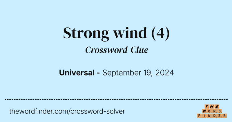 Strong wind crossword clue image