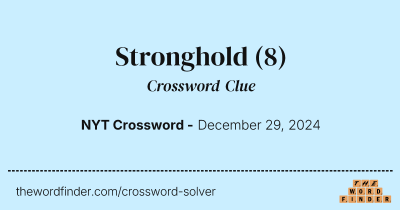 Stronghold crossword clue image