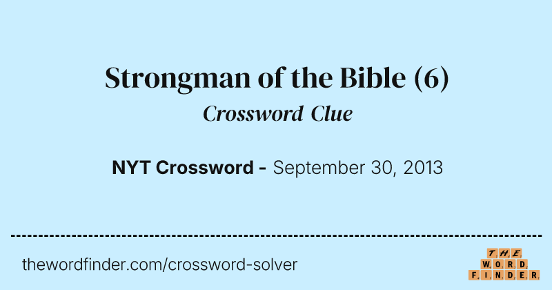 Strongman of the Bible crossword clue image