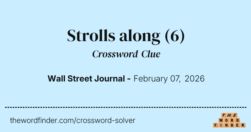 Strolls along crossword clue image
