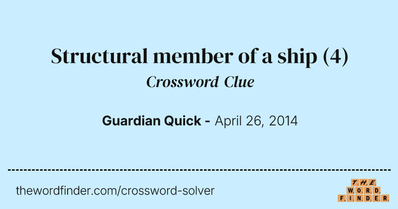 Structural member of a ship crossword clue image