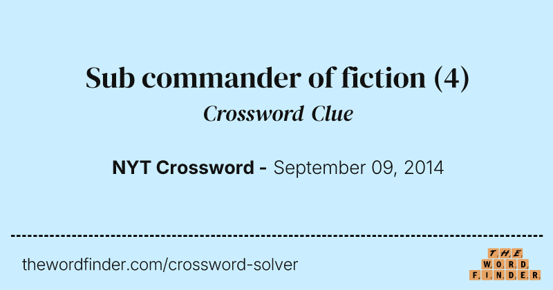 Sub commander of fiction crossword clue image