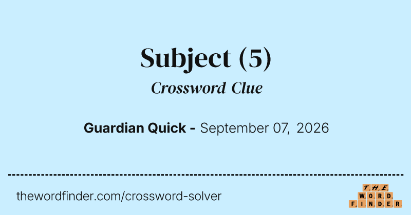 Subject crossword clue image