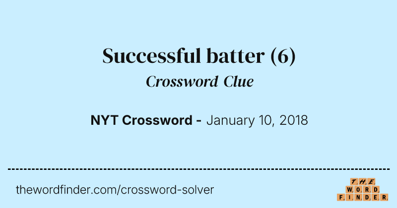 Successful batter crossword clue image
