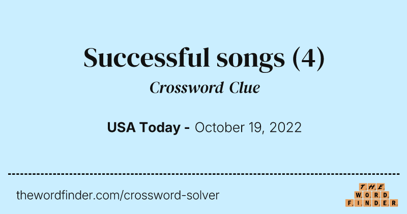 Successful songs crossword clue image