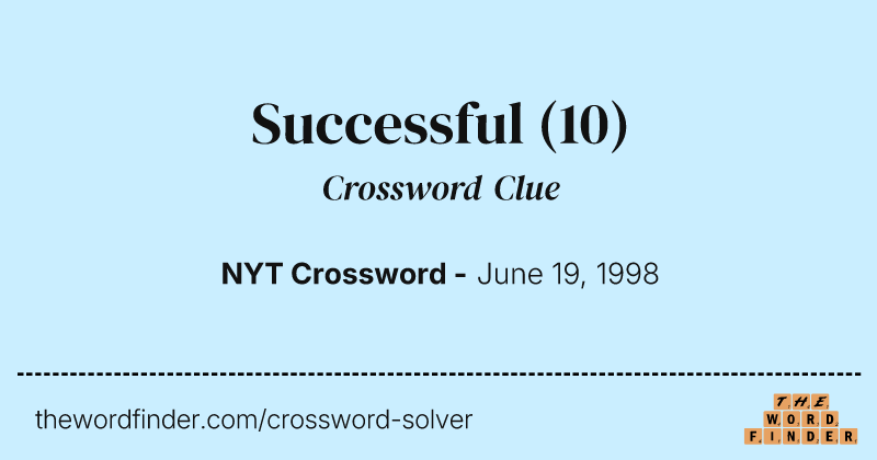 Successful crossword clue image