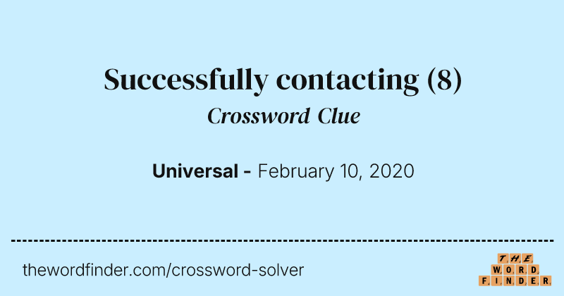 Successfully contacting crossword clue image