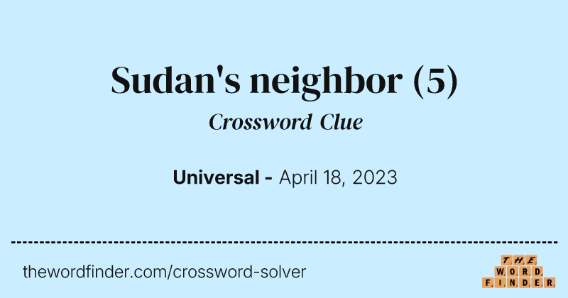 Sudan's neighbor crossword clue image